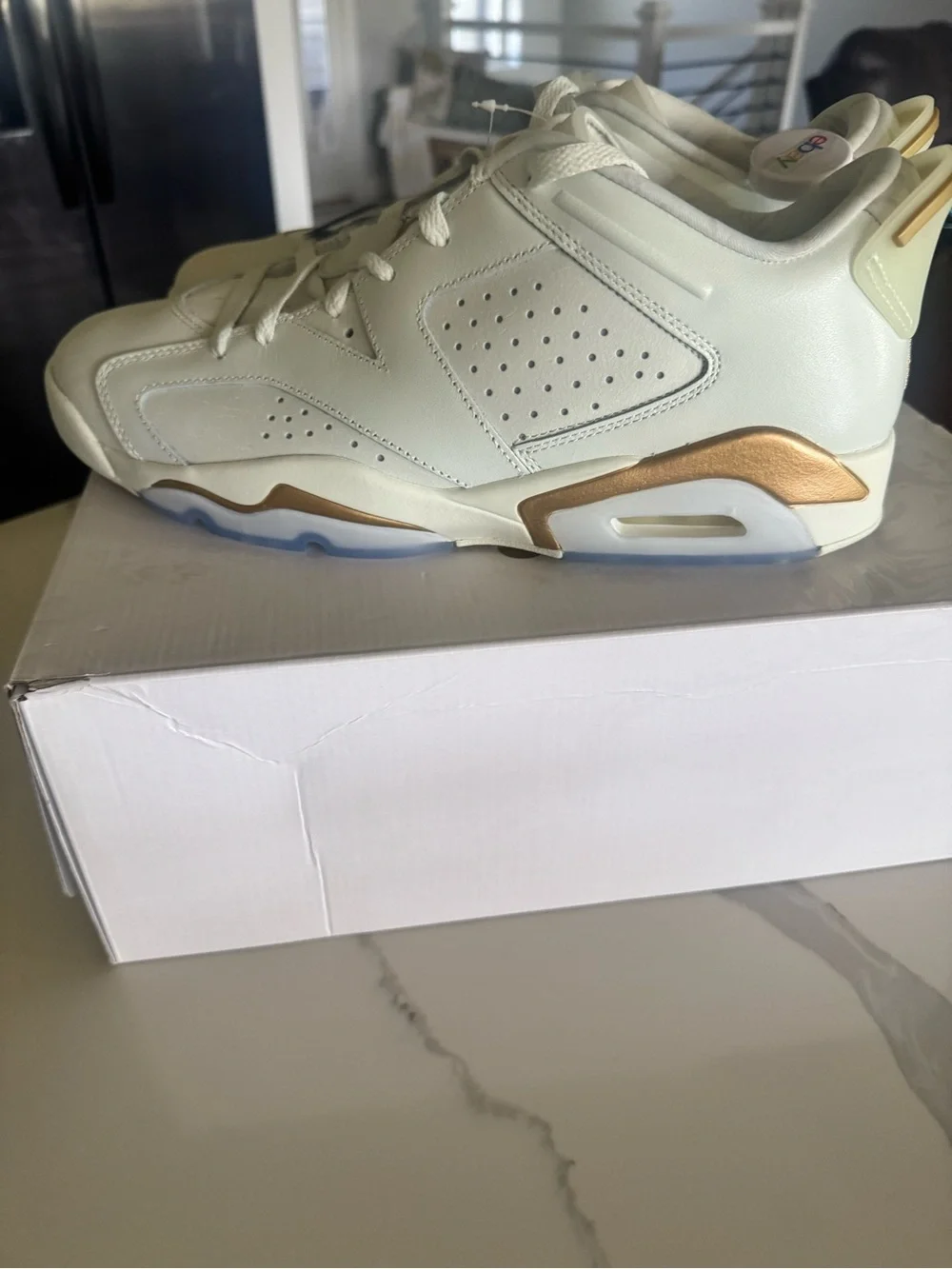 Jordan Men’s White Athletic Sneakers with Metallic Jumpman